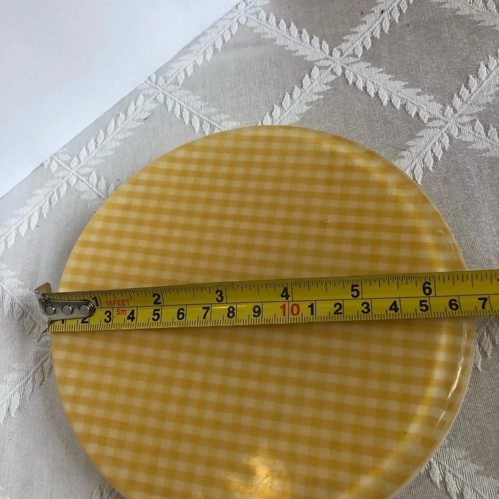 Great MC Trivets Hot Plates Gingham Check Red Yellow 2 Sizes Set of 3